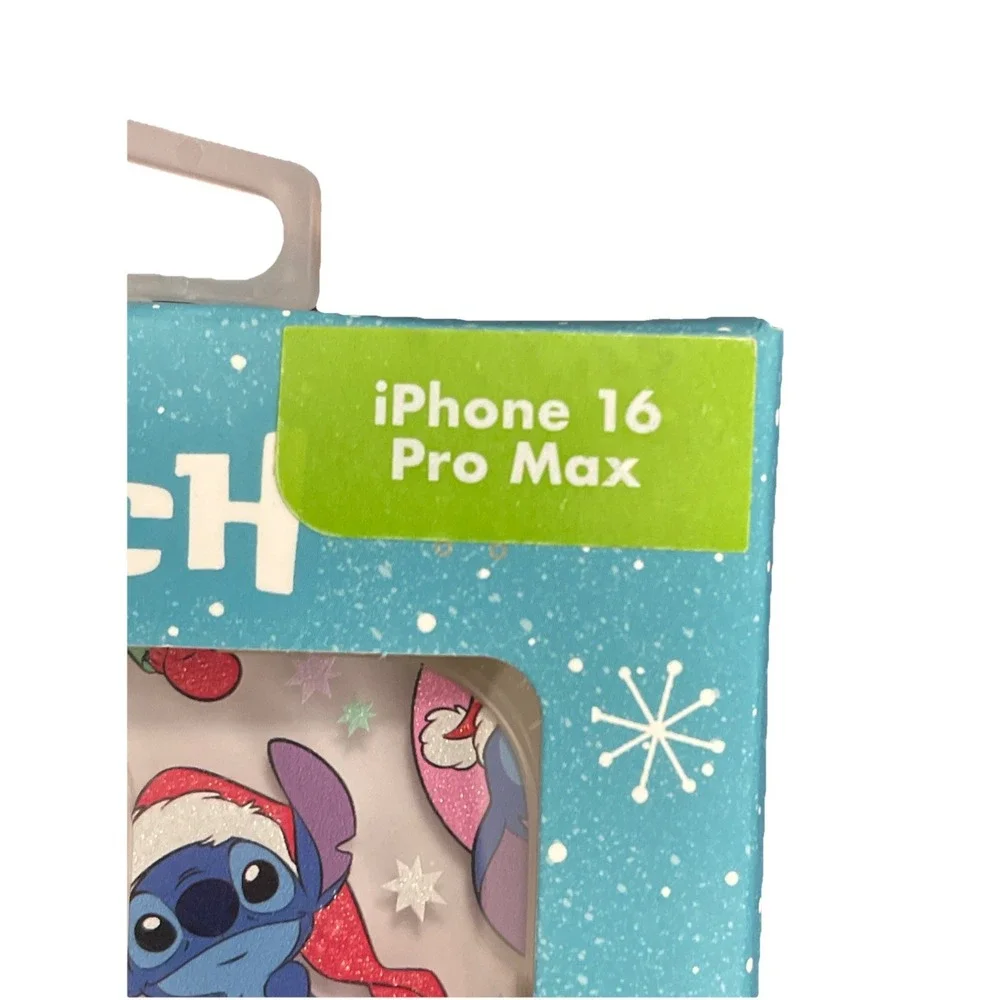 NIB Disney Stitch Christmas Present Santa Phone Apple iPhone Case 16 Pro‎ Max